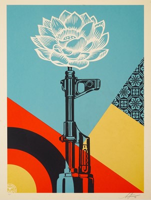 Lot 325 - Shepard Fairey (American 1970-), 'AK-47 Lotus & AR-15 Lily', 2021 (Two Works)