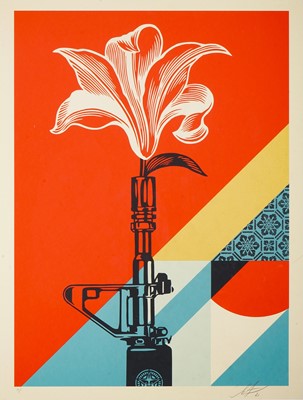 Lot 325 - Shepard Fairey (American 1970-), 'AK-47 Lotus & AR-15 Lily', 2021 (Two Works)