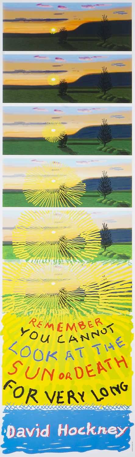 Lot 47 - David Hockney (British 1937-), 'Remember That You Cannot Look At The Sun Or Death For Very Long', 2021