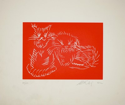 Lot 4 - Ai Weiwei (Chinese 1957-), 'Cats (Red)', 2022
