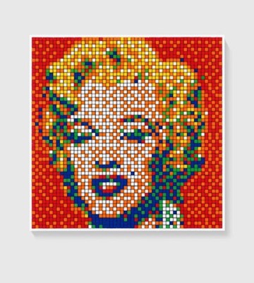 Lot 199 - Invader (French 1969-), 'Rubik Shot Red Marilyn', 2023