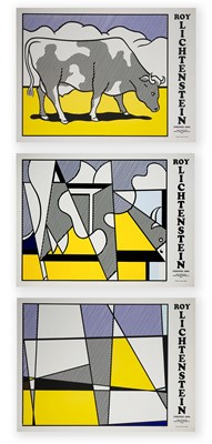 Lot 116 - Roy Lichtenstein (American 1923-1997), 'Cow Triptych (Cow Going Abstract)', 1974/82