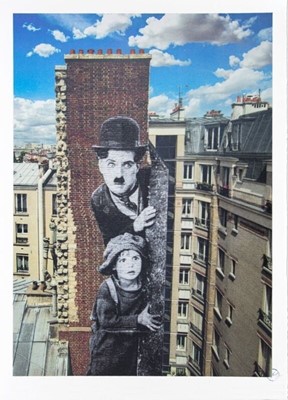 Lot 80 - JR (French 1983-), Charlie Chaplin revu par JR, The Kid, Charlie Chaplin & Jackie Coogan, USA, 1923, de jour Paris 2021', 2021