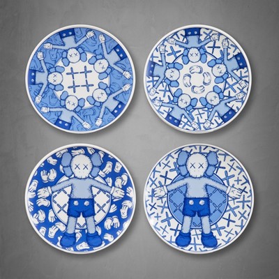 Lot 185 - Kaws (American 1974-), 'Holiday Taipei Plate Set (Blue)', 2019