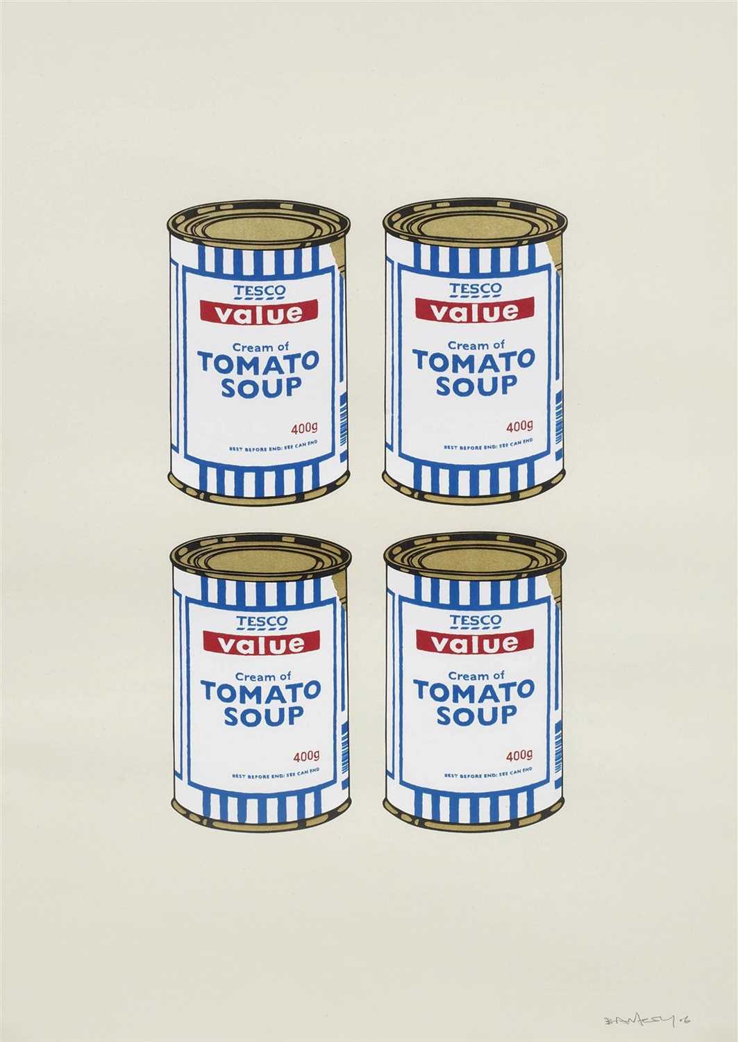 Lot 372 - Banksy (British b.1974), 'Four Soup Cans (Cream)', 2006