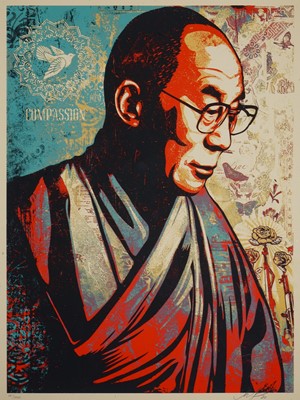 Lot 190a - Shepard Fairey (American 1970-), 'Dalai Lama Compassion', 2022