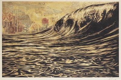 Lot 302 - Shepard Fairey (American 1970-), 'Dark Wave', 2022