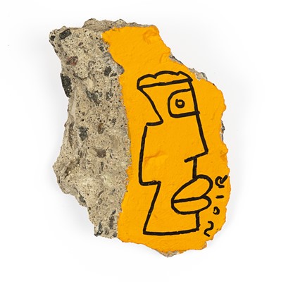 Lot 240 - Thierry Noir (French 1958-), 'Berlin Wall Chunk - Honey Yellow ', 2020