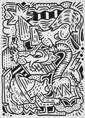 Lot 68 - Mr Doodle (British 1994-), 'Untitled (Square From Poundland)', 2015