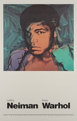 Lot 9 - Andy Warhol (American 1928-1987), 'Ali, Neiman and Andy Warhol L.A.I.C.A', 1981