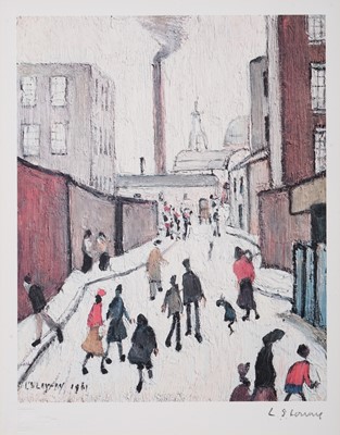 Lot 126 - Laurence Stephen Lowry (British 1887-1976), 'Street Scene Near a Factory'