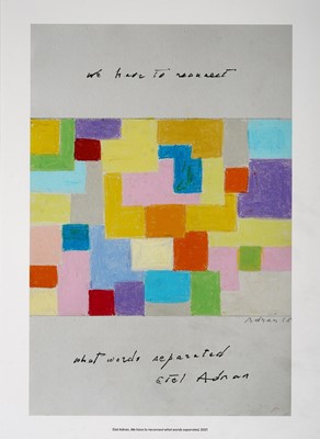 Lot 37 - Etel Adnan (Lebanese 1925-2021), 'We Have To Reconnect What Words Separated', 2021