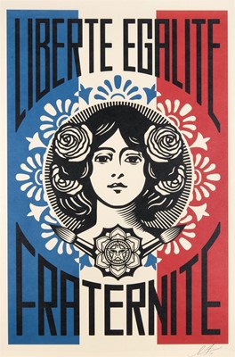 Lot 219 - Shepard Fairey (American 1970-), 'Liberte, Egalite, Fraternite', 2022