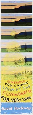 Lot 26 - David Hockney (British 1937-), 'Remember That You Cannot Look At The Sun Or Death For Very Long', 2021
