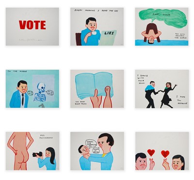 Lot 121 - David Shrigley & Joan Cornella (Collaboration), 'Vote', 2022