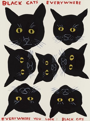 Lot 124 - David Shrigley (British 1968-), 'Black Cats', 2021