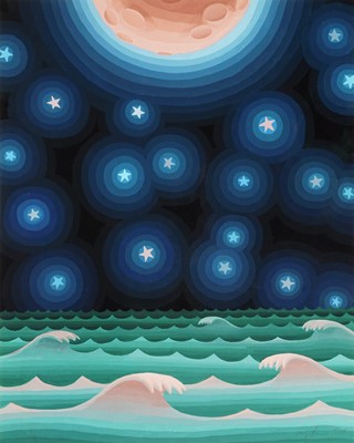 Lot 6 - Amy Lincoln (American 1981-) 'Moon, Stars & Waves', 2020