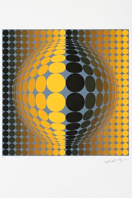 Lot 107 - Victor Vasarely  (Hungarian-French 1906-1997), 'Untitled (Orange)', 1980's
