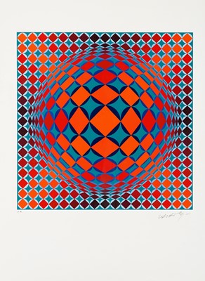 Lot 108 - Victor Vasarely (Hungarian-French 1906-1997), 'Untitled (Red)', 1970's
