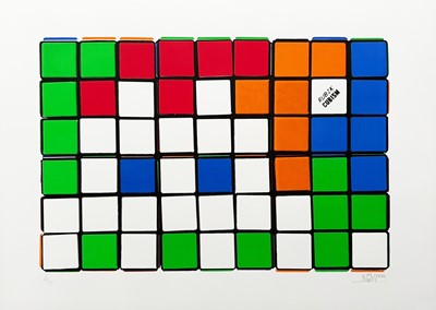 Lot 136 - Invader (French 1969-), 'SIx Cubes (Orange/Blue)', 2010