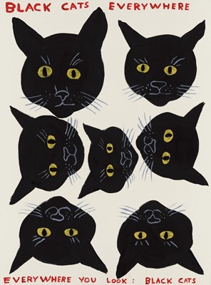 Lot 98 - David Shrigley (British 1968-), 'Black Cats', 2021