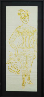 Lot 91 - Andy Warhol (American 1928-1987), 'Tattooed Woman Holding Rose', 1955
