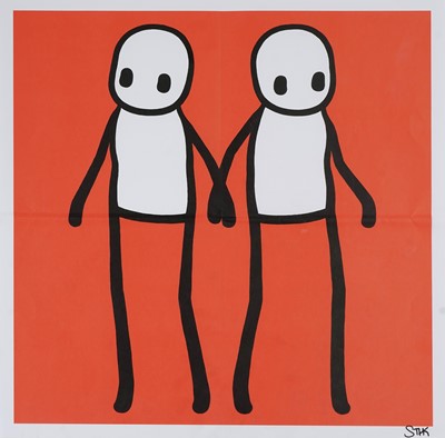 Lot 185 - Stik (British 1979-), 'Holding Hands (Red)', 2020