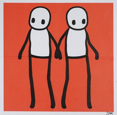 Lot 270 - Stik (British 1979-), 'Holding Hands (Red)', 2020