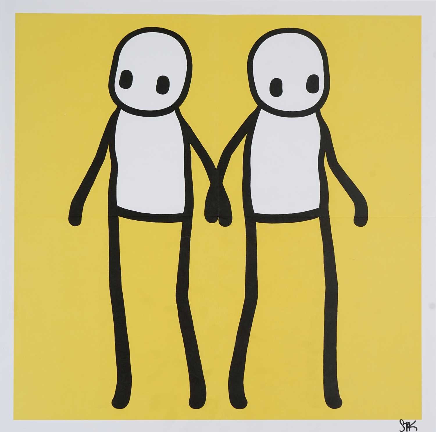 Lot 186 - Stik (British 1979-), 'Holding Hands (Yellow)', 2020