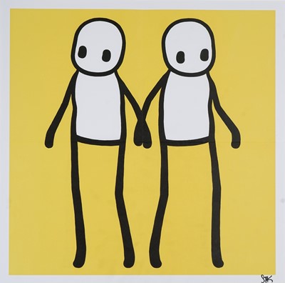 Lot 186 - Stik (British 1979-), 'Holding Hands (Yellow)', 2020