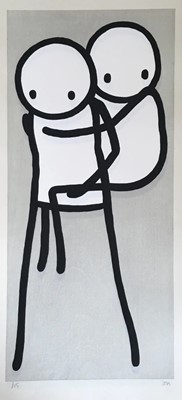 Lot 161a - Stik (British 1979-), 'Onbu (Piggyback)(Grey)', 2013