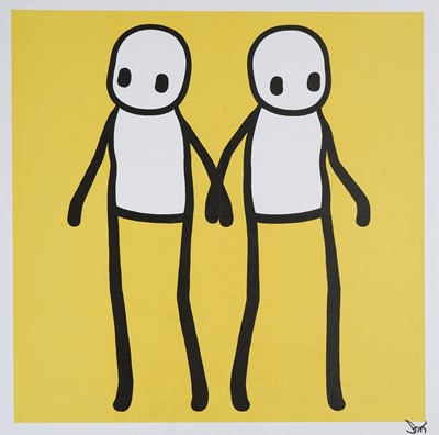 Lot 204 - Stik (British 1979-), 'Holding Hands (Yellow)', 2020