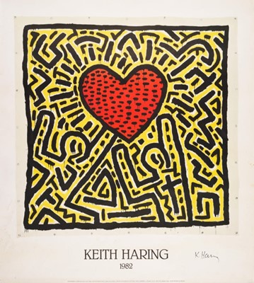 Lot 145 - Keith Haring (American 1958-1990), 'Untitled (Two Figures with Heart)', c1986
