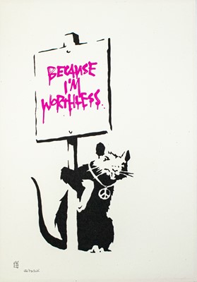Lot 191 - Banksy (British 1974-), ‘Because I'm Worthless', 2004