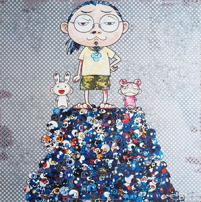 Lot 19 - Takashi Murakami (Japanese 1962-), 'Kaikai Kiki & Me: On the Blue Mound of the Dead', 2013