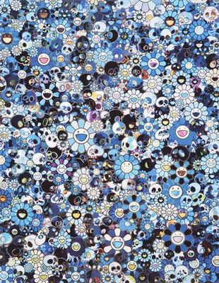 Lot 5 - Takashi Murakami (Japanese 1962-), 'Blue Flower & Skulls', 2012