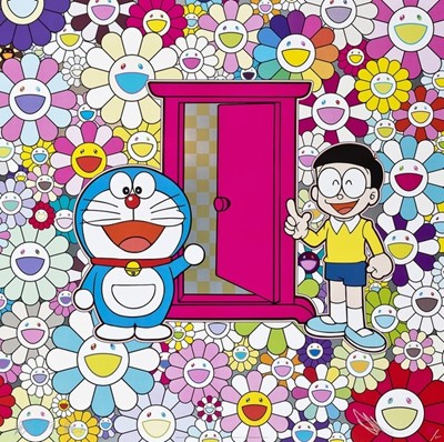 Lot 6 - Takashi Murakami (Japanese 1962-), 'Anywhere Door (Dokodemo Door) In The Field Of Flowers', 2018