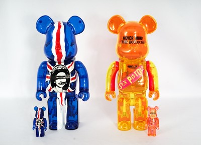 Lot 176 - Bearbrick & Sex Pistols', 'Good Save The Queen & Never Mind The Bollocks Clear Versions (400% & 100%)', 2016