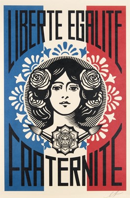 Lot 195 - Shepard Fairey (American 1970-), 'Liberte, Egalite, Fraternite', 2024