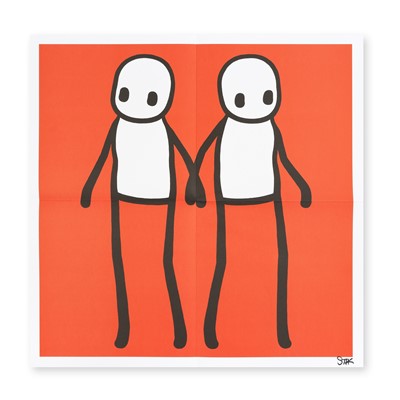 Lot 232 - Stik (British 1979-), 'Holding Hands (Red)', 2020