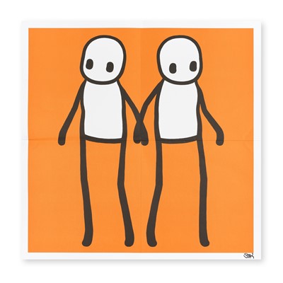 Lot 231 - Stik (British 1979-), 'Holding Hands (Orange)', 2020