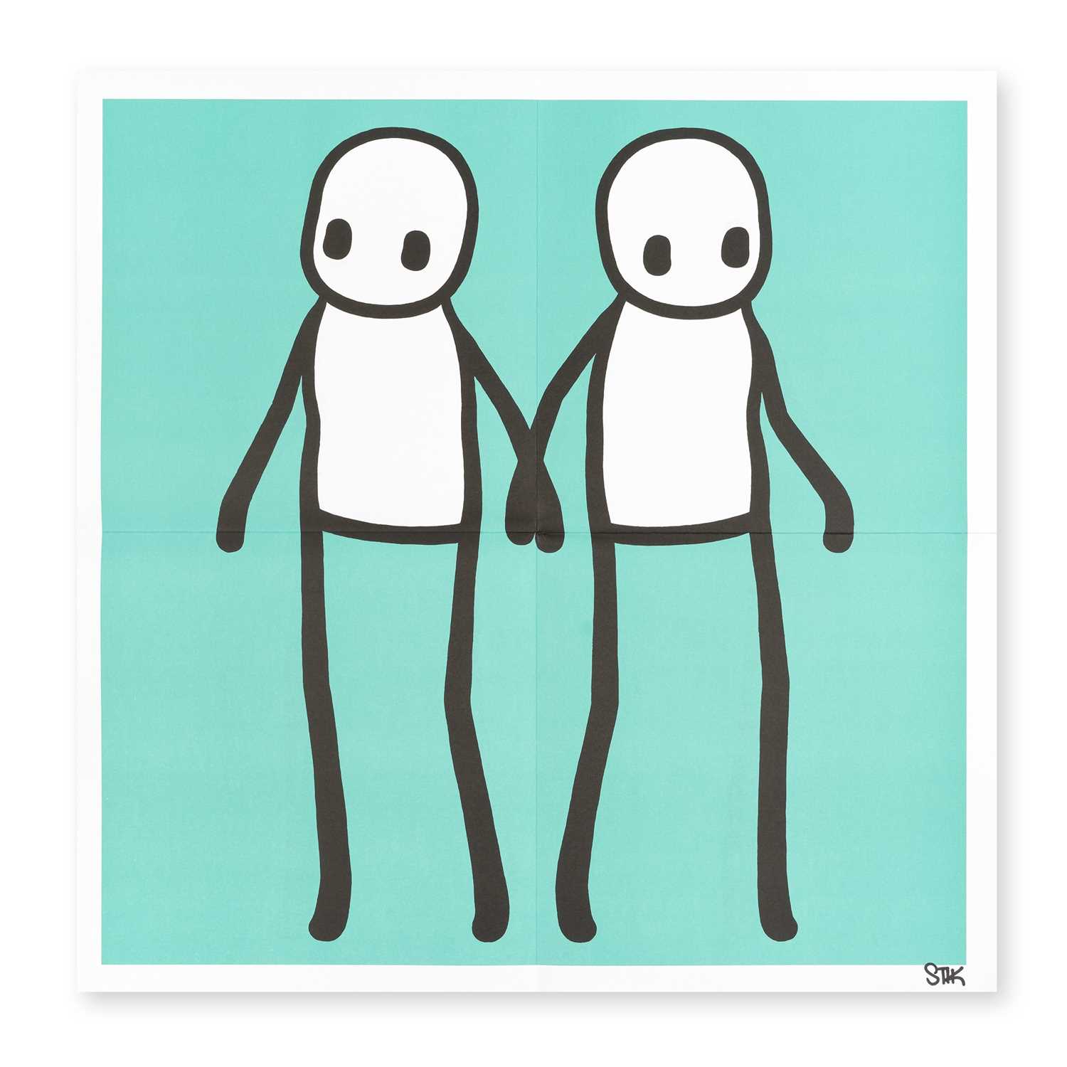 Lot 227 - Stik (British 1979-), 'Holding Hands (Teal)', 2020