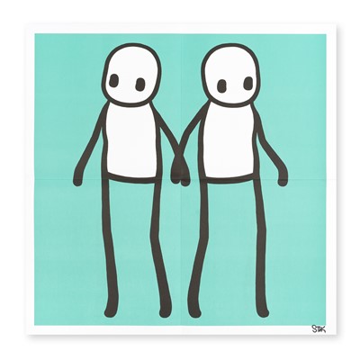 Lot 227 - Stik (British 1979-), 'Holding Hands (Teal)', 2020