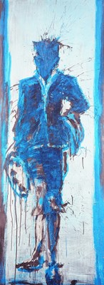 Lot 224 - Richard Hambleton (Canadian 1952-2017), 'Standing Figure With Blue Background', 2010