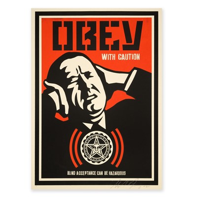 Lot 303 - Shepard Fairey (American 1970-), 'Obey With Caution', 2002