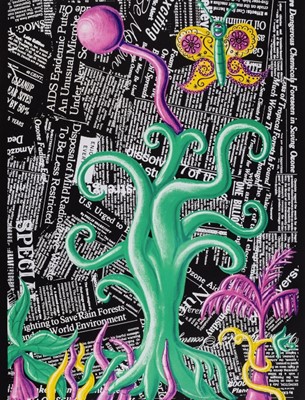 Lot 111a - Kenny  Scharf (1958-), 'Untitled from Columbus - In Search of a New Tomorrow', 1992