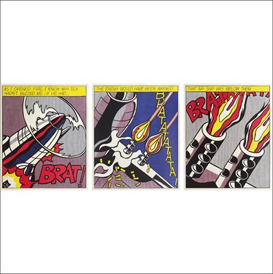 Lot 202a - Roy Lichtenstein (American 1923-1997), 'As I Opened Fire (Triptych)', 1966 (Signed)