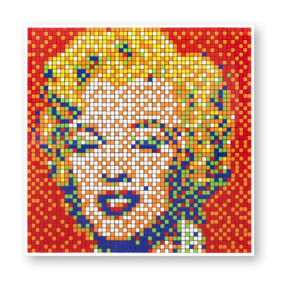 Lot 155 - Invader (French 1969-), 'Rubik Shot Red Marilyn', 2023