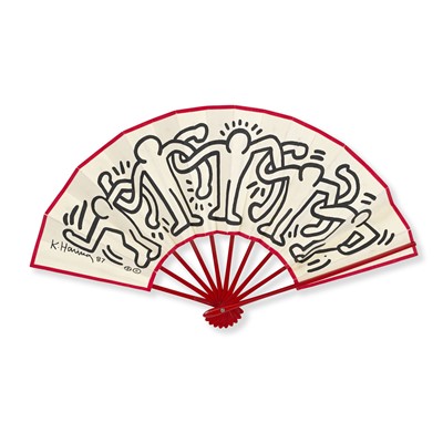 Lot 244 - Keith Haring (American 1958-1990), 'Tokyo Pop Shop Fan', 1987