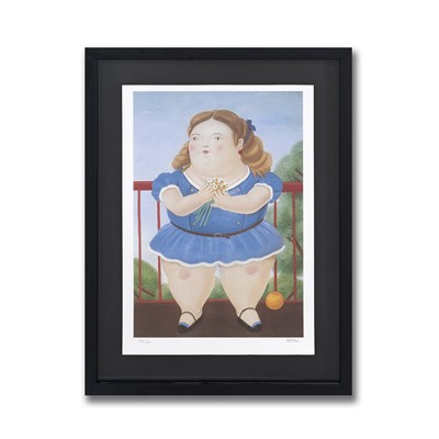 Lot 74 - Fernando Botero (Colombian 1932-), 'Girl On A Balcony', 1983